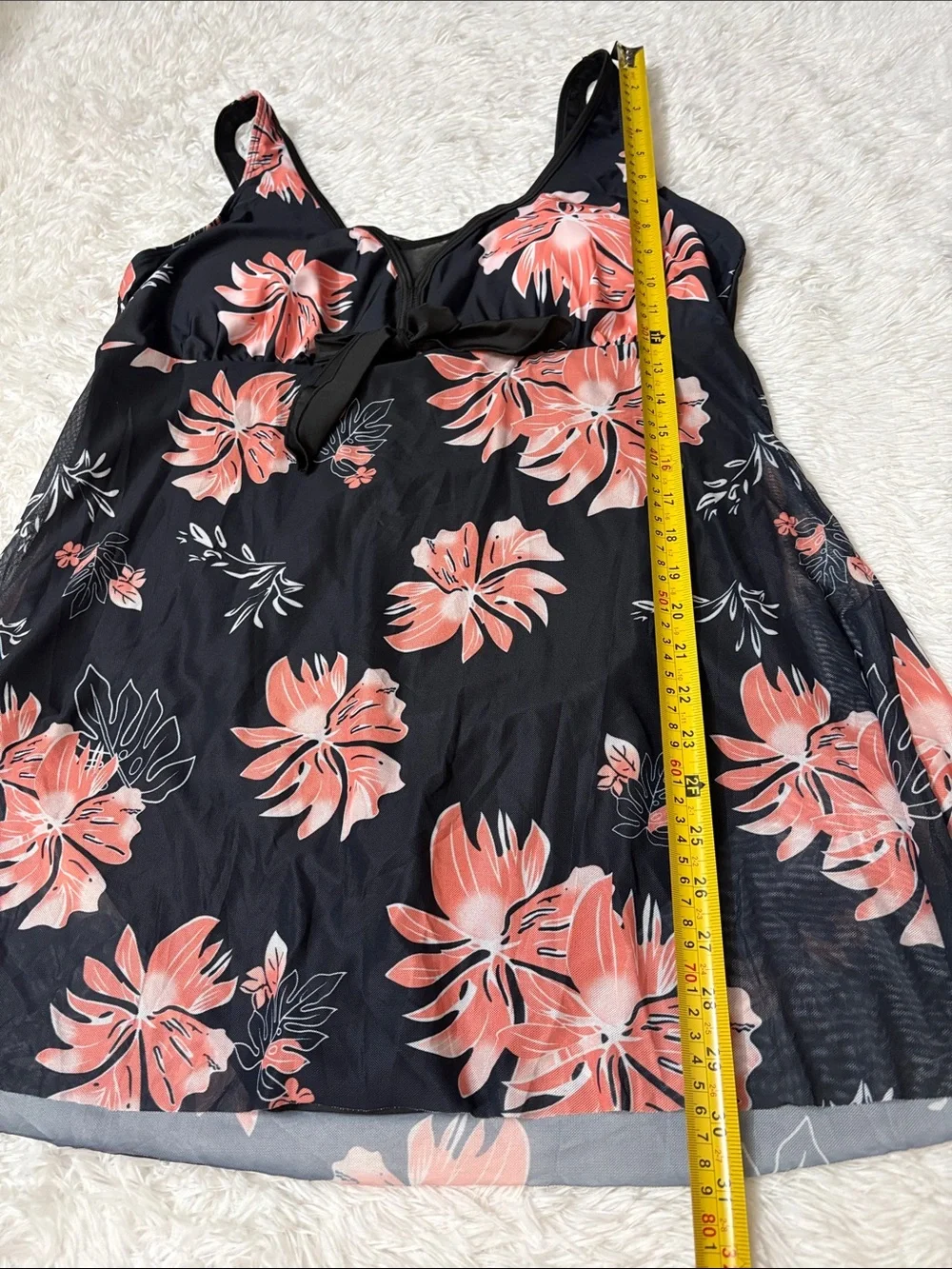 NEW Zando Floral One Piece Swim Dress Mesh Size XXL